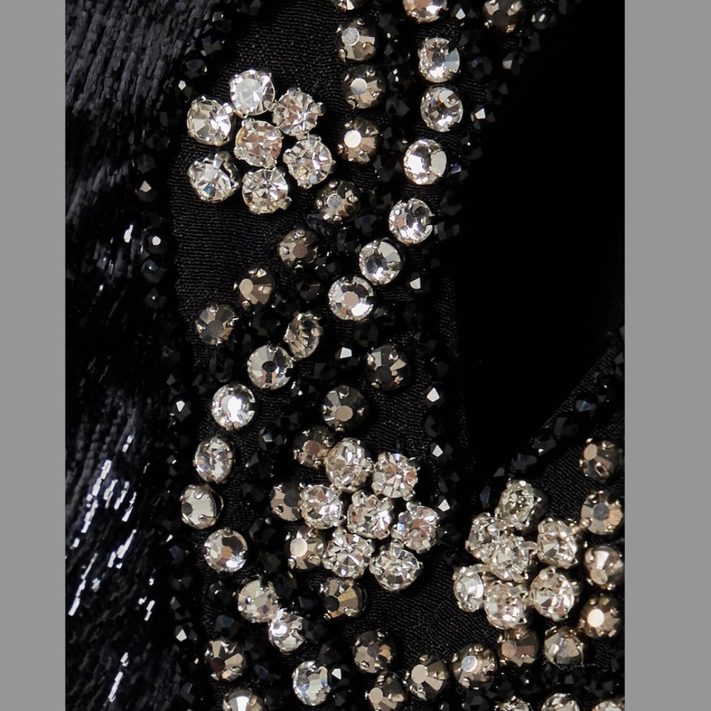 Saloni - Tabitha Metallic Velvet Midi Dress - Picture 2 of 4